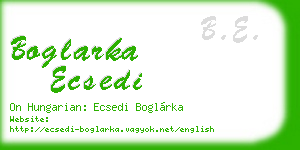 boglarka ecsedi business card